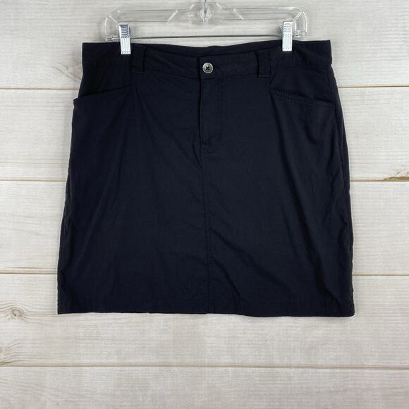 Eddie Bauer Ascent Skort Womens Tall 10 Black Zip Pocket Activewear Golf Stretch - Picture 1 of 7